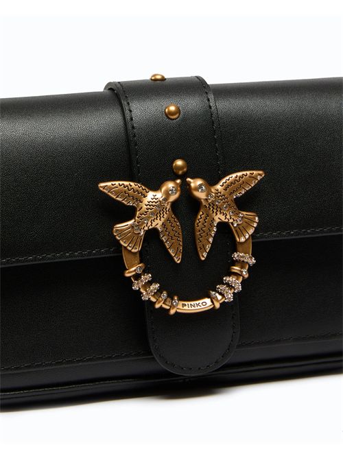 Borsa a spalla piccola Love Bag Pocket in pelle con fibbia gioiello PINKO | 107072A0F1/Z99Q